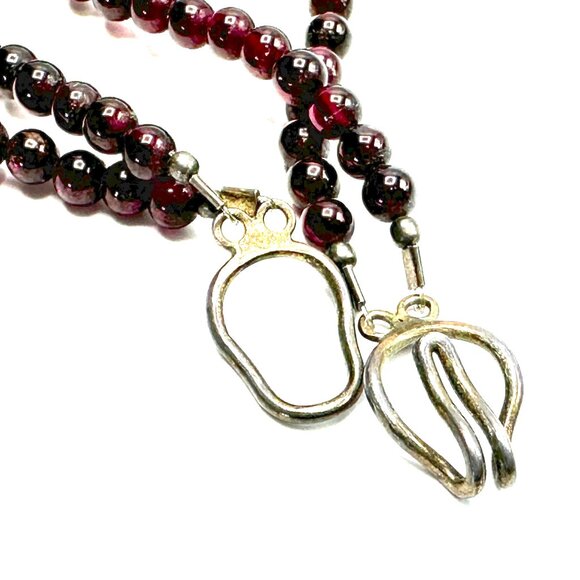 28" Vintage Tibetan Garnet Prayer Box Necklace—Gilt Gau with Multi-Strand Beads - Picture 10 of 14